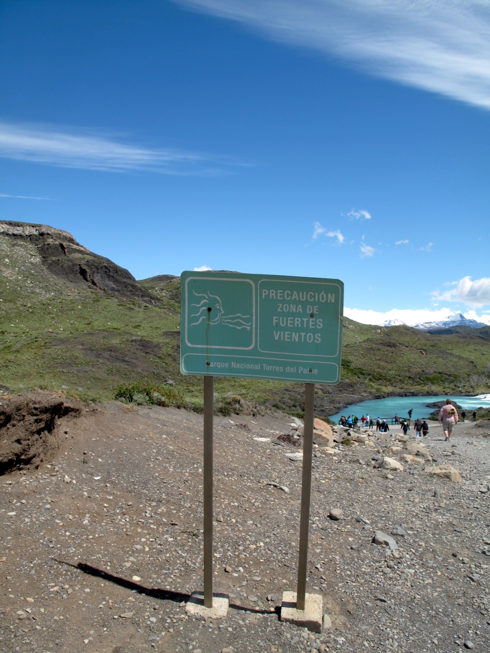 Hinweisschild im Torres del Paine